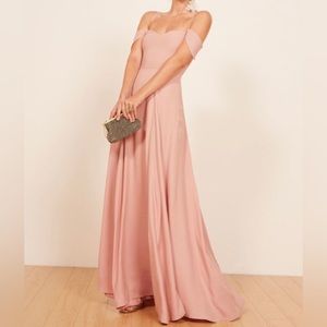 Reformation Poppy Blush bridesmaid maxi dress size 2